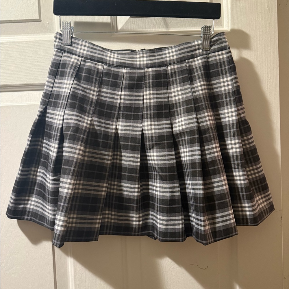 Plaid Black and White Women's Skirt